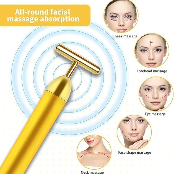 DailyAura Glow Bar | 24K Gold Energy Beauty Facial Massager